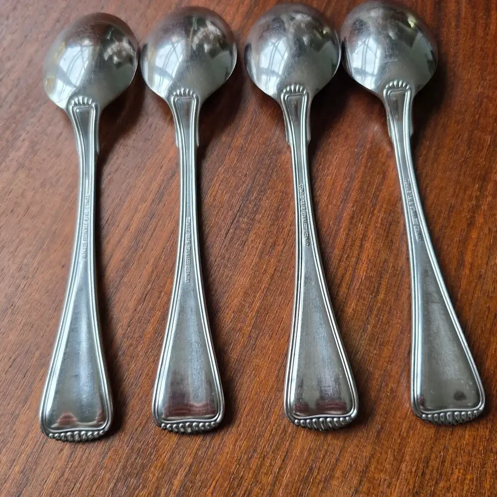 Towle Hamilton Soup Spoons Stainless Steel Germany 18/8 Satin Handle Set of 4